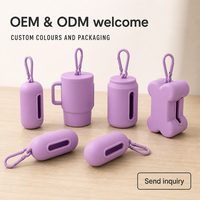 Distributeur et support portable de sacs à déjections canines en silicone avec styles capsule, os et pot