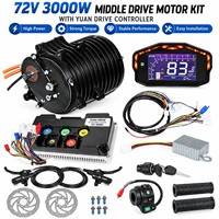 Kit de conversion de moto électrique 72V 3000W à moteur central avec contrôleur, écran couleur, système de freinage hydraulique et accélérateur