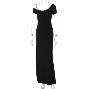 Vestido Largo Asimétrico de Noche para Mujer con Hombros Descubiertos, Ajustado, con Abertura Lateral, Elegante y a la Moda - Product Image 5