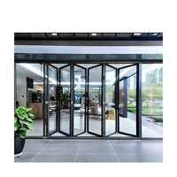 Portes d'entrée modernes en alliage d'aluminium à rupture de pont thermique, étanches, pour fermes, chambres et supermarchés, double vitrage, en acier et bois