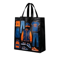 Sac non tissé laminé imperméable à motif imprimé personnalisé, avec poignée de transport