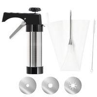 Facile à utiliser ménage Cookie Biscuit Maker gâteau outil Cookie presse pistolet en acier inoxydable de qualité alimentaire pour la cuisson cuisson