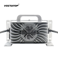 Chargeurs de batteries industriels personnalisés 12V-72V pour voiturettes de golf, scooters professionnels 15A-30A, batteries au plomb/LiFePO4, boîtier en aluminium