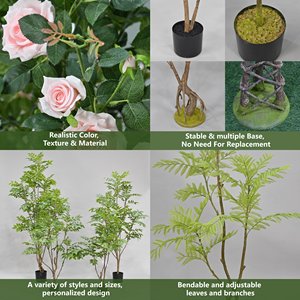 Rose rouge de décoration de haute qualité de 1.8m pour l'intérieur/hôtel/café/<span class=keywords><strong>bureau</strong></span>/mariages/banquets <span class=keywords><strong>Plantes</strong></span> <span class=keywords><strong>vertes</strong></span> artificielles - Product Image 4
