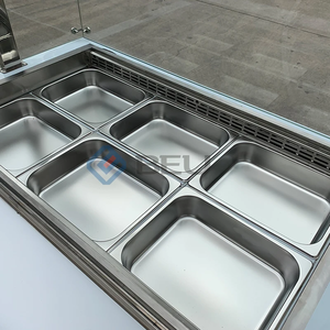 Commercial 60 "salade compteur refroidisseur Style américain en acier inoxydable 2 portes Table de préparation réfrigérateur refroidissement affichage salade - Product Image 5