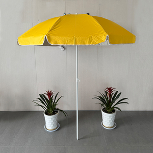 Parasol d'été de marché de 6 pieds Revêtement argenté 210D Oxford Protection UV Contrôle manuel <span class=keywords><strong>Parapluie</strong></span> de plage avec logo pour les voyages en plein air - Product Image 1