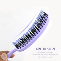 Offres Spéciales Couleur Ventilé Paddle Démêlant brosse Incurvée Pour tous les Cheveux Style Lissage de Massage Peigne Écologique Étanche De Massage