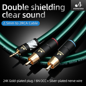 ATAUDIO-Cable de Audio de alta gama, 2,5mm, Hifi, <span class=keywords><strong>Hiend</strong></span>, equilibrado, de 1 a 2rca, amplificador de auriculares con enchufe de loto - Product Image 2