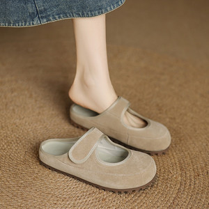 Sandalo estivo nuovo stile, ampio, con <span class=keywords><strong>tacco</strong></span> <span class=keywords><strong>basso</strong></span>, cinturino alla caviglia, suola in pelle grezza, slip-on, punta tonda, <span class=keywords><strong>tacco</strong></span> spesso, impermeabile. - Product Image 5