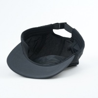Gorra de campamento unisex de 5 paneles personalizada, logotipo de impresión de tela de nailon negro para deportes al aire libre, escenas de pesca en la playa