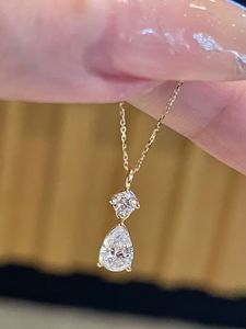 Collier Xinfly en or jaune 18 carats avec diamant de laboratoire en forme de goutte d'eau de 1,5 carat, Au750, forme poire, bijoux fins, chaîne à maillons, cadeaux de mariage et de fiançailles - Product Image 5