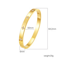 Bracelet à fermoir claquant en acier inoxydable plaqué PVD 18 carats avec diamants pour femme, style Joker, vente en gros