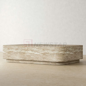 Newstar Modern Style Living Room Hotel Home Decoration Beige Stone Travertine Coffee Table <strong>Marble</strong> - Product Image 4