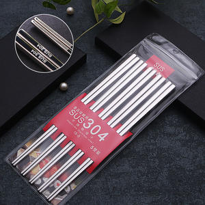 ชุดตะเกียบสแตนเลส 304 ทรงสี่เหลี่ยมกันลื่น กล่องของขวัญ 5 คู่ อุปกรณ์ในครัวเรือน - Product Image 4