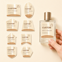 Étiquettes cosmétiques pour flacons de parfum pour hommes, film perlé, étiquettes autocollantes imperméables, rouleau d'étiquettes d'emballage, autocollants brillants métalliques, fournisseur