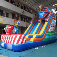 Château gonflable commercial à thème singe pour carnaval, toboggan gonflable sec pour événements extérieurs et fêtes
