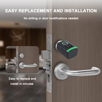 Cylindre de serrure sans clé Lockai D2 durable, finition en alliage d'aluminium, contrôle par empreinte digitale, mot de passe, application, installation facile pour serrure de porte