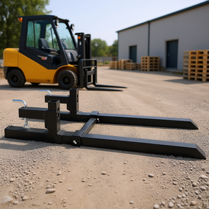 Fourches à palettes robustes de 2000 lb, longueur totale de 43 pouces, pour tracteur, godet, ou attache de chargeuse compacte - Product Image 2