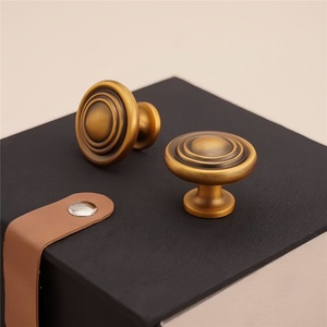 Modern American Bronze Single-hole Light Luxury Simple Concentric Circle Durable Zinc Alloy <b>Cabinet</b> Wardrobe Drawer Handle - Product Image 4