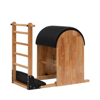 Escalera de Pilates Profesional de Madera de Roble Macizo para Corrección de Columna Vertebral, Base Ajustable para Estudio Comercial y Ejercicio en Casa
