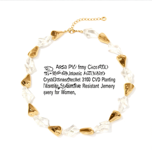 Crystal Necklace 316L Stainless Steel PVD <b>Gold</b> Plating Sustainable Resistant Jewelry for Women - Product Image 2