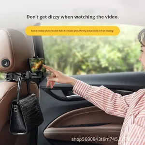 <strong>Car</strong> Interior ABS Seat Headrest <strong>Hook</strong> Hanger Bar Rear Row Storage Phone Holder Creative Multifunctional Hidden <strong>Car</strong> <strong>Hook</strong> - Product Image 3