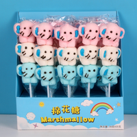 36g Sucettes en guimauve multicolores aux saveurs fruitées, série animaux de dessin animé (Éléphant, Lapin, Panda, Poussin)