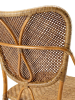 Chaise de salle à manger en plastique, meuble d'extérieur tissé léger, couleur miel, Vintage