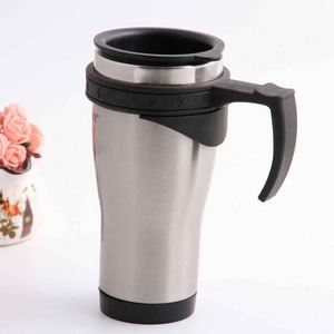 Modern Stainless Steel Travel Mugs With Vacuum Insulation and Handle Lid <b>for</b> Promotional Gifts - Product Image 1
