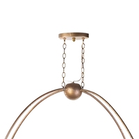Lustre en arche doré Cano Lighting, lumières de bougies denses sur un cadre métallique ovale, éclairage de plafond pour la maison à l'éclat chaleureux