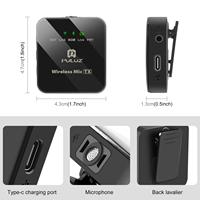 Microphone Lavalier Sans Fil Double PULUZ Pro avec Réduction de Bruit ENC pour Téléphone Type-C, Karaoké, Diffusion en Direct et Vidéo