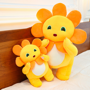 Marionnette en peluche brodée motif <span class=keywords><strong>dinosaure</strong></span>, tournesol et lait, pour <span class=keywords><strong>le</strong></span> confort et la réconfortance des enfants, cadeau d'anniversaire, 100% Polyester PP - Product Image 2