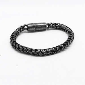 yunnique Unisex <b>Titanium</b> Steel Bracelet 200mm Magnetic Clasp Geometric Design Gift Jewelry - Product Image 2