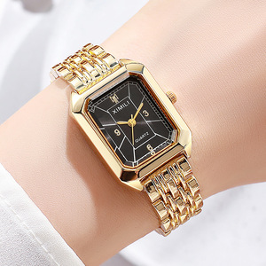 Reloj de Cuarzo de Lujo para Mujer, Ecológico, Minimalista, Elegante, Correa Cuadrada Dorada, Edición de Color de Lujo Ligero Transfronterizo - Product Image 6
