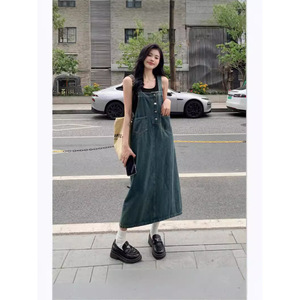 Français haut de gamme femmes 2025 été décontracté Denim salopette ample rétro lavé gilet robe Design à la mode pour le printemps automne - Product Image 6