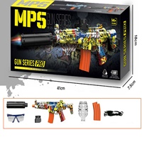 KK Nouveau MP5 56CM Blaster à billes de gel électrique automatique avec lampe torche, activités de plein air, blaster à éclaboussures pour jeux de tir, plastique