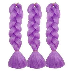 Extensions <span class=keywords><strong>de</strong></span> cheveux Yaki <span class=keywords><strong>de</strong></span> haute qualité 100g Faciles à tresser pour les femmes noires Synthétique 24 pouces Rumi Purple Jumbo Braid Hair - Product Image 6