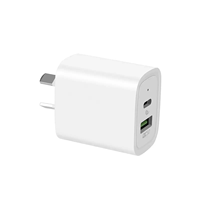 Produk penjualan terbaik 2024 PD 20W model pribadi pengisi daya dinding port usb ganda produk elektronik pengisi daya Cepat US EU AU