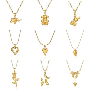 Colliers superposés en or pour femmes, collier pendentif délicat plaqué or 14 carats, bijoux personnalisés tendance, cadeau pour <span class=keywords><strong>maman</strong></span> - Product Image 2