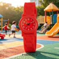 Montre à quartz pour enfants, boîtier en plastique, bracelet en silicone souple, montre analogique pour enfants, commande en gros