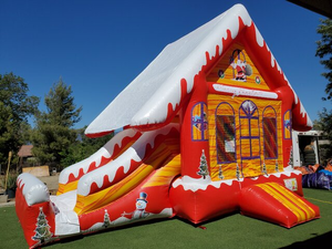 Château gonflable de Noël en PVC avec toboggan aquatique et piscine à jets d'eau, pour usage commercial extérieur - Product Image 3