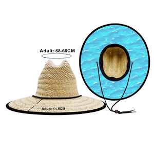 Biển đại dương sóng tùy chỉnh in UPF 50 + Sun Visor rộng vành người đàn ông mũ rơm nhân viên cứu hộ - Product Image 6