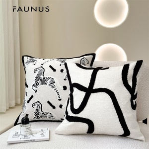 Housse de coussin de canapé style Ins à rayures zébrées, pour un style léger et luxueux, sensation haut de gamme, vintage - Product Image 4