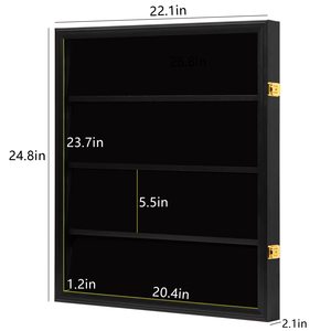 Estuche de exhibición de tarjeta de béisbol negro 24 graduado Vertical colgante de pared Marco de exhibición de tarjeta deportiva de madera para tarjetas de colección - Product Image 2