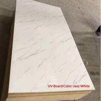 Panneaux muraux en plastique de pierre avec revêtement UV, ignifuges, imperméables, à grain continu, blanc jazz, lambris résistant au feu
