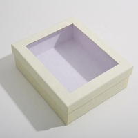 Boîtes d'affichage cosmétiques pour ongles en matériau recyclé Papier cadeau en carton blanc Fermeture magnétique pour fenêtre en PVC transparent Doublure en éponge