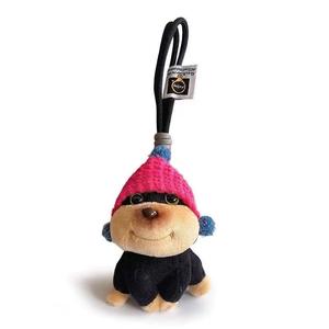 Lindo Peluche de Perrito con Cara Hinchada, Colgante con Sombrero de Abeja, Muñeco de Peluche para Decoración de Bolsos, Llavero - Product Image 2