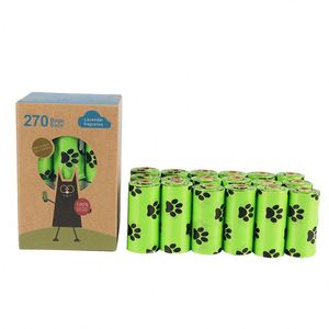 New Style Eco-Friendly <b>Compostable</b> Degradable Dog Poop Bag Waste Bag Pet Cleaning Bag 18 Rolls Per Box Lavender Scented - Product Image 3