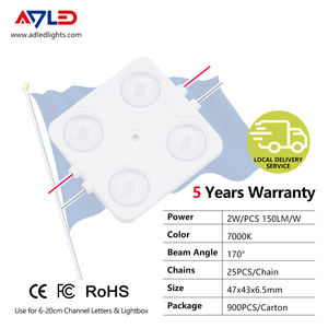 Entrepôt de l'UE prêt à l'emploi stock 3 ~ 5 jours Free Duty High lumen 110Lm/W 4 puces DC12v 2w Module Led rétroéclairé blanc porte à porte - Product Image 1