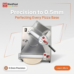 Machine à rouler la pâte commerciale GIANTFOOD DR-2A en acier inoxydable, laminoir à pâte à <span class=keywords><strong>pizza</strong></span> électrique/gaz 220V 120 pièces/heure - Product Image 4